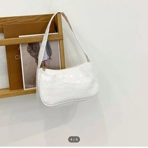FAUX CROC SHOULDER BAG